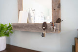 Rustic Weathered Gray Reclaimed Wood Plank Mirror With Shelf - Homeroots - Flyclothing LLC