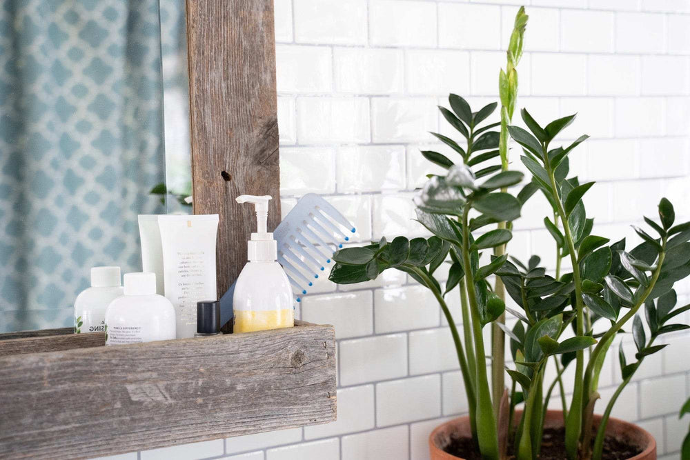 Rustic Weathered Gray Reclaimed Wood Plank Mirror With Shelf - Homeroots - Flyclothing LLC