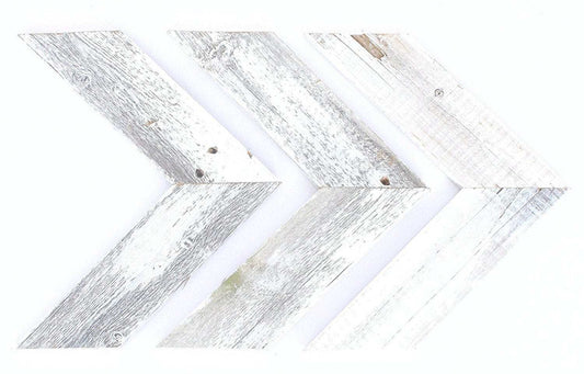 Set Of 3 White Wash Reclaimed Wood Chevron Arrow - Homeroots - Flyclothing LLC