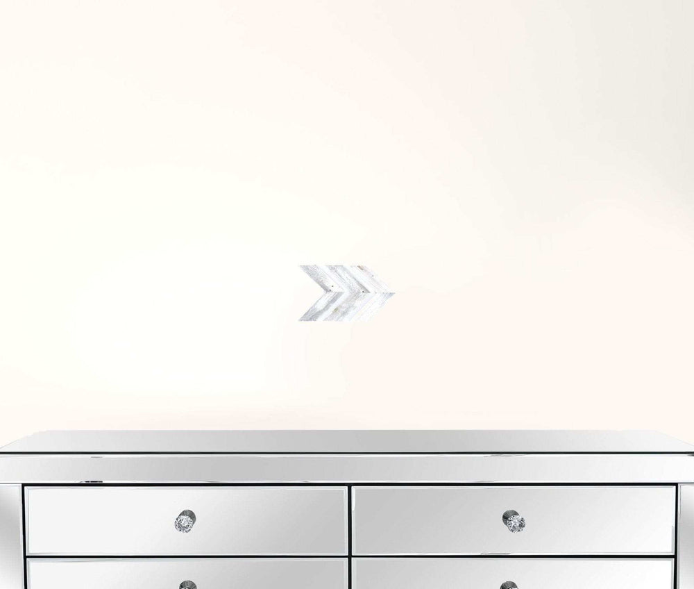 Set Of 3 White Wash Reclaimed Wood Chevron Arrow - Homeroots - Flyclothing LLC