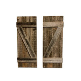 Set of Two 36" X 14" Gray Solid Wood Wall Decor - Homeroots