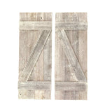 Set Of Two Rustic Weathered Grey Wood Decorative Window Shutters - Homeroots - Flyclothing LLC
