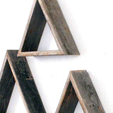 Set Of 3 Triangle Rustic Natural Weathered Grey Wood Open Box Shelve - Homeroots - Flyclothing LLC
