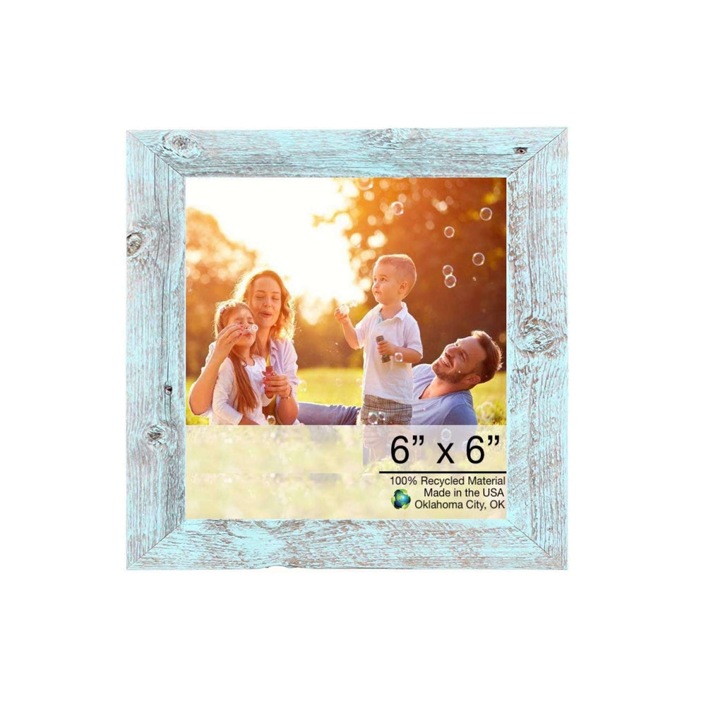 8"X9" Rustic Blue Picture Frame - Homeroots - Flyclothing LLC
