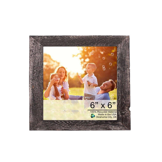8"X8" Rustic Smoky Black Picture Frame - Homeroots