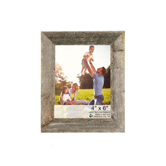 7"X8" Natural Weathered Grey Picture Frame With Easel Backs - Homeroots