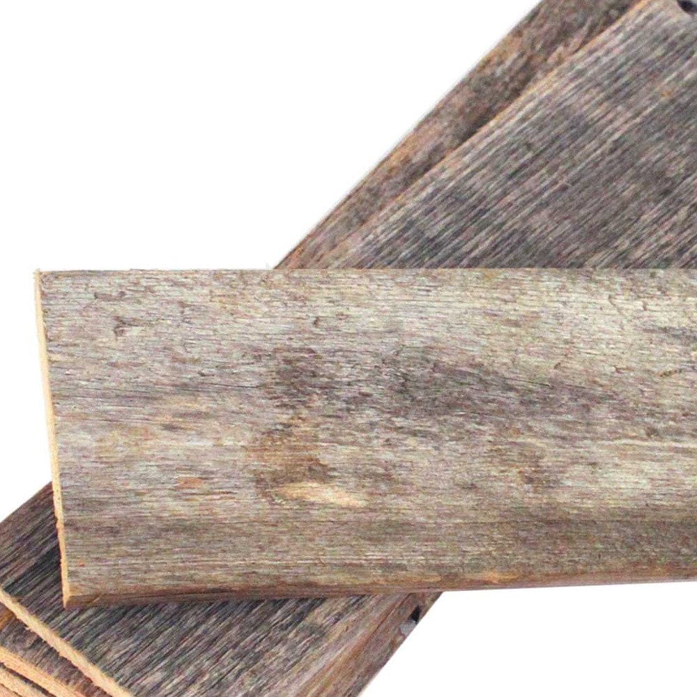 Set of Six 4" X 12" Gray and Brown Wood Planks Wall Decor - Homeroots - Flyclothing LLC
