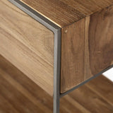 Brown Wood And Silver Metal Frame With 2 Drawer And Sideboard - Homeroots - Flyclothing LLC