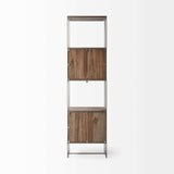 Brown Wood And Silver Metal Frame With 4 Shelf Shelving Unit - Homeroots - Flyclothing LLC