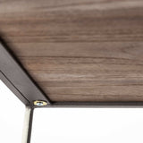 Brown Wood And Silver Metal Frame With 4 Shelf Shelving Unit - Homeroots - Flyclothing LLC