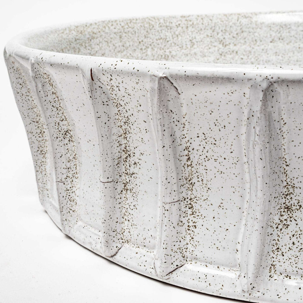 Large White Ceramic Bowl - Homeroots - Flyclothing LLC