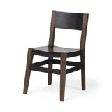 Black And Brown Metal and Wood Open Back Dining Side Chair - Homeroots - Flyclothing LLC