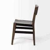 Black And Brown Metal and Wood Open Back Dining Side Chair - Homeroots - Flyclothing LLC
