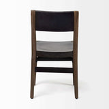 Black And Brown Metal and Wood Open Back Dining Side Chair - Homeroots - Flyclothing LLC