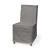 Set Of Two Gray And Brown Slipcovered Wood Parsons Chairs - Homeroots - Flyclothing LLC
