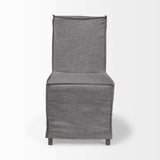 Set Of Two Gray And Brown Slipcovered Wood Parsons Chairs - Homeroots - Flyclothing LLC