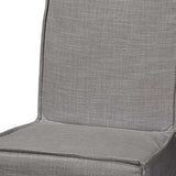 Set Of Two Gray And Brown Slipcovered Wood Parsons Chairs - Homeroots - Flyclothing LLC