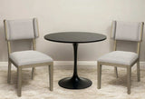 Set Of Two Light Gray And Brown Upholstered Fabric Open Back Side Chairs - Homeroots - Flyclothing LLC