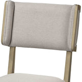 Set Of Two Light Gray And Brown Upholstered Fabric Open Back Side Chairs - Homeroots - Flyclothing LLC