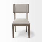 Set Of Two Brown And Light Gray Upholstered Fabric Open Back Side Chairs - Homeroots - Flyclothing LLC