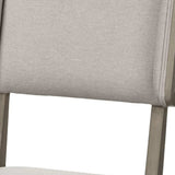 Set Of Two Brown And Light Gray Upholstered Fabric Open Back Side Chairs - Homeroots - Flyclothing LLC