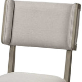 Set Of Two Brown And Light Gray Upholstered Fabric Open Back Side Chairs - Homeroots - Flyclothing LLC
