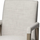 Cream And Brown Upholstered Fabric King Louis Back Dining Arm Chair - Homeroots - Flyclothing LLC