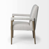 Cream And Brown Upholstered Fabric King Louis Back Dining Arm Chair - Homeroots - Flyclothing LLC