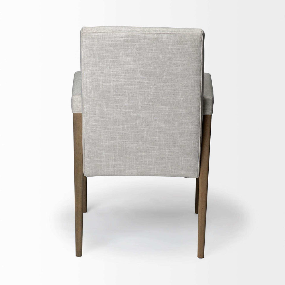 Cream And Brown Upholstered Fabric King Louis Back Dining Arm Chair - Homeroots - Flyclothing LLC