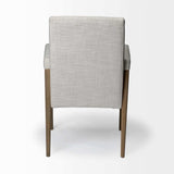 Cream And Brown Upholstered Fabric King Louis Back Dining Arm Chair - Homeroots - Flyclothing LLC