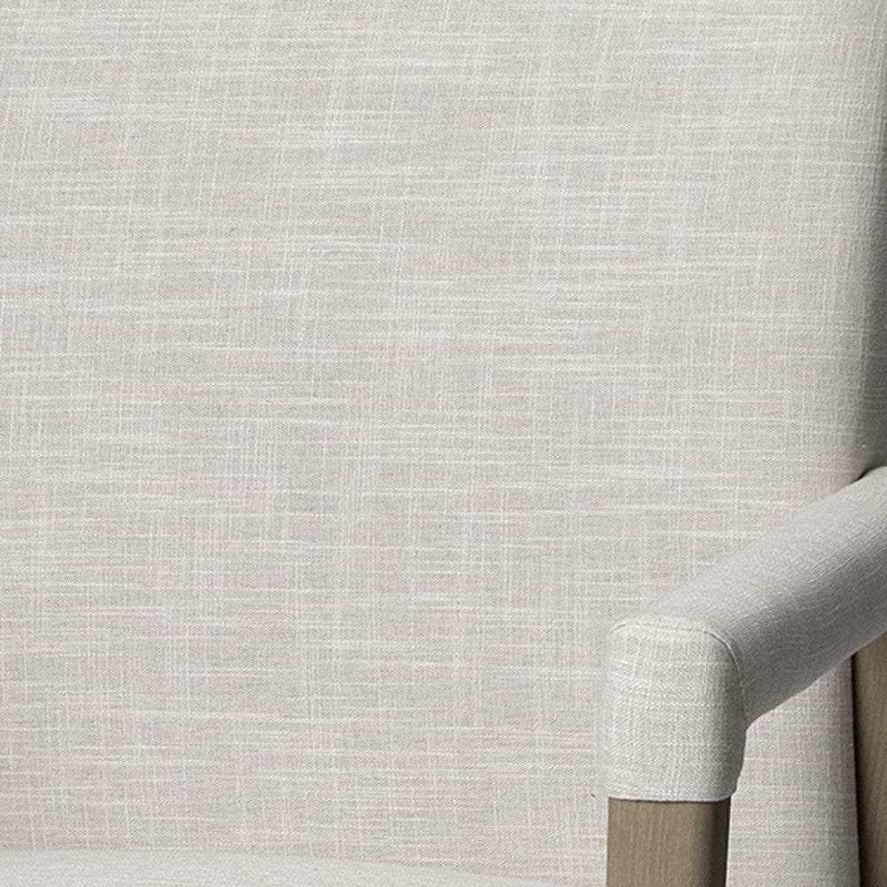 Cream And Brown Upholstered Fabric King Louis Back Dining Arm Chair - Homeroots - Flyclothing LLC