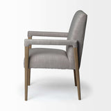 Gray And Brown Upholstered Fabric King Louis Back Dining Arm Chair - Homeroots - Flyclothing LLC