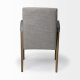 Gray And Brown Upholstered Fabric King Louis Back Dining Arm Chair - Homeroots - Flyclothing LLC