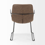 Brown And Black Upholstered Faux Leather Dining Arm Chair - Homeroots - Flyclothing LLC