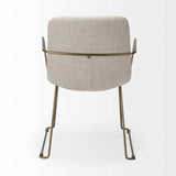 Cream And Gold Upholstered Fabric Dining Arm Chair - Homeroots - Flyclothing LLC