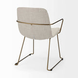 Cream And Gold Upholstered Fabric Dining Arm Chair - Homeroots - Flyclothing LLC
