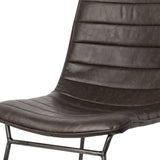 Set Of Two Black Upholstered Faux leather Side Chairs - Homeroots - Flyclothing LLC