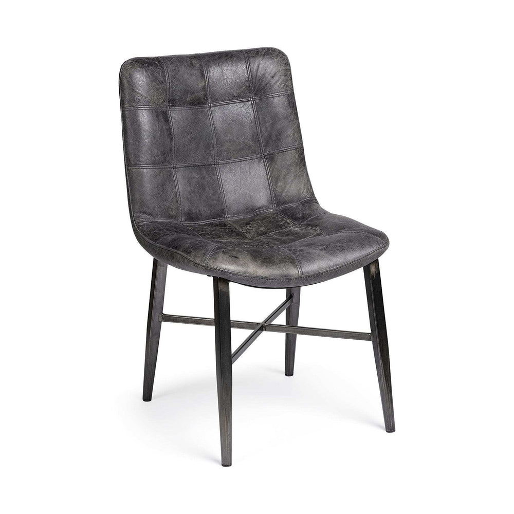Black Upholstered Leather Dining Side Chair - Homeroots - Flyclothing LLC