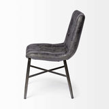 Black Upholstered Leather Dining Side Chair - Homeroots - Flyclothing LLC