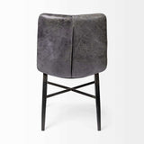 Black Upholstered Leather Dining Side Chair - Homeroots - Flyclothing LLC