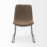 Brown And Black Upholstered Faux Leather Dining Side Chair - Homeroots - Flyclothing LLC