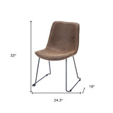 Brown And Black Upholstered Faux Leather Dining Side Chair - Homeroots - Flyclothing LLC