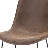 Brown And Black Upholstered Faux Leather Dining Side Chair - Homeroots - Flyclothing LLC