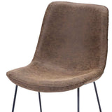 Brown And Black Upholstered Faux Leather Dining Side Chair - Homeroots - Flyclothing LLC