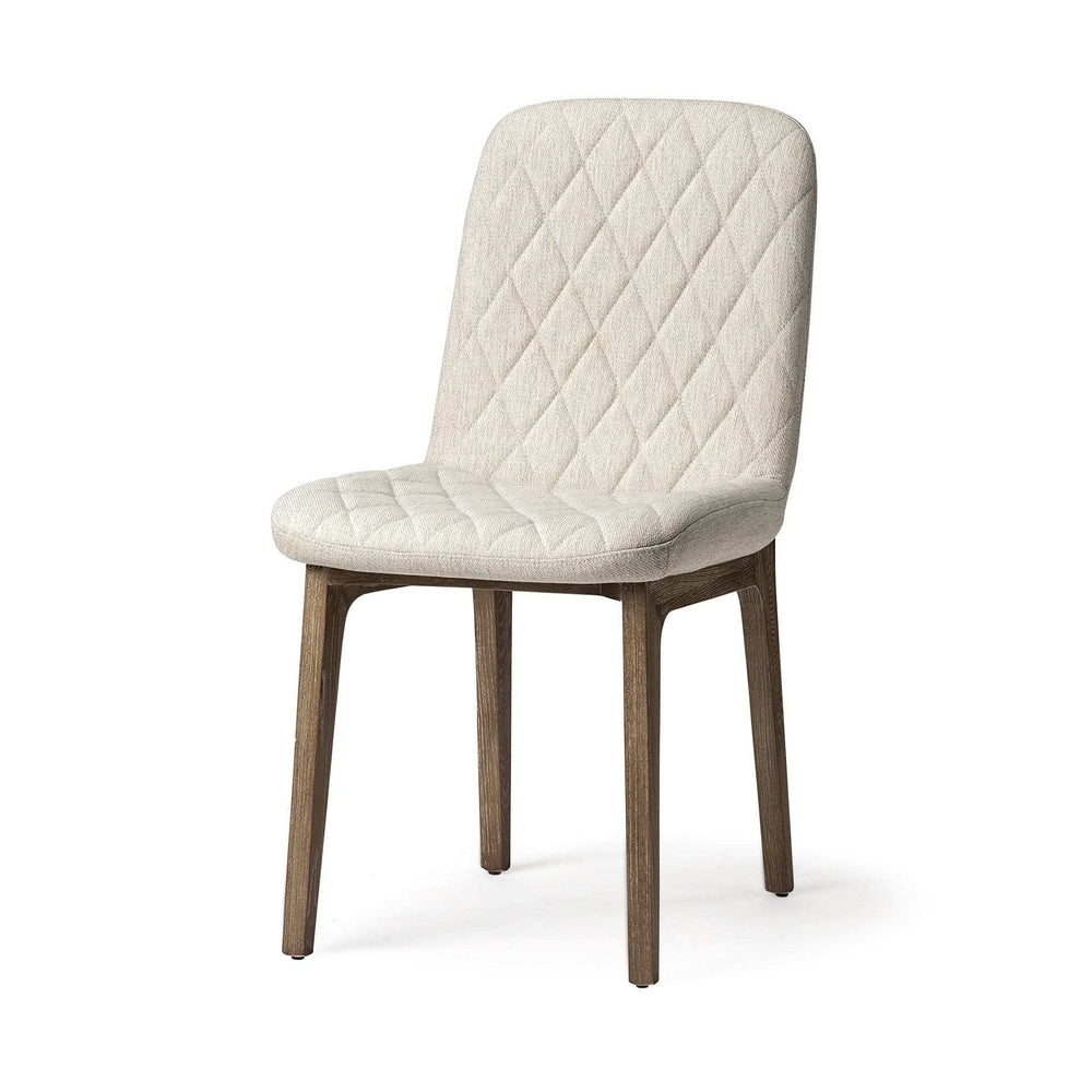 Cream And Brown Upholstered Fabric Dining Side Chair - Homeroots - Flyclothing LLC