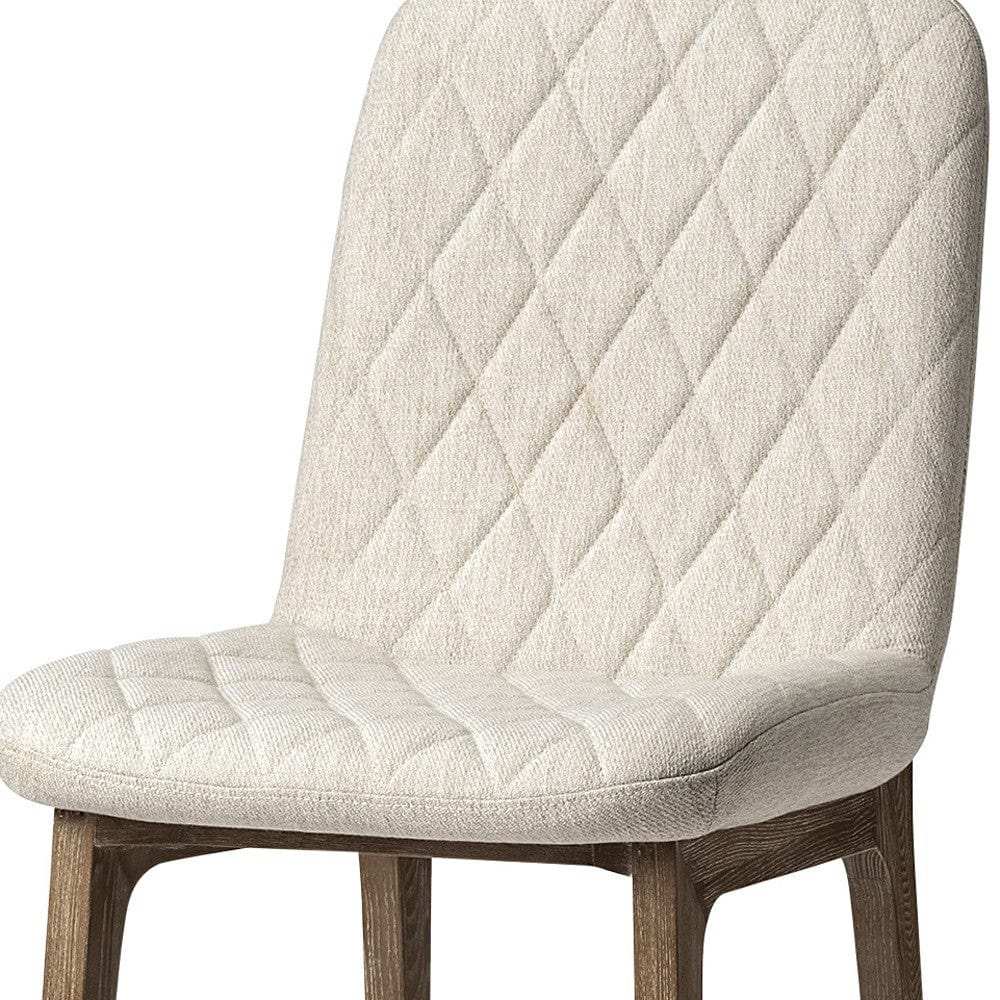 Cream And Brown Upholstered Fabric Dining Side Chair - Homeroots - Flyclothing LLC
