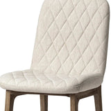 Cream And Brown Upholstered Fabric Dining Side Chair - Homeroots - Flyclothing LLC