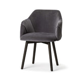 Gray And Black Upholstered Fabric Dining Arm Chair - Homeroots - Flyclothing LLC