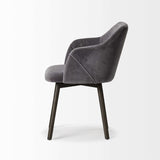 Gray And Black Upholstered Fabric Dining Arm Chair - Homeroots - Flyclothing LLC
