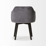 Gray And Black Upholstered Fabric Dining Arm Chair - Homeroots - Flyclothing LLC